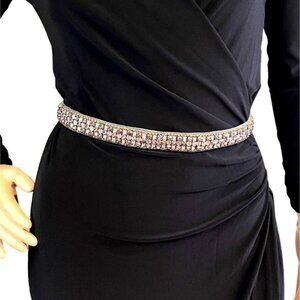 Handmade Embellished Belt Womens Size L with Beads Metal Accents and Embroidery